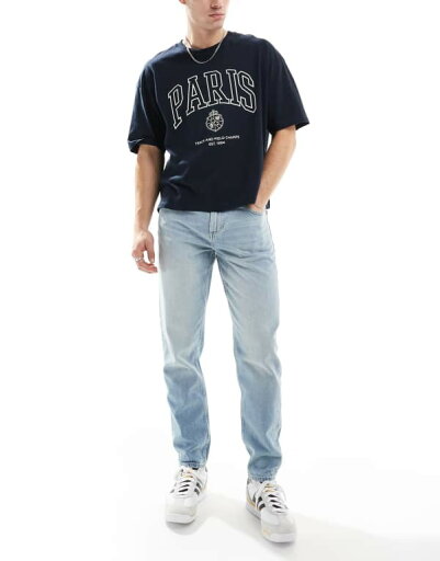 【送料無料】 エイソス メンズ デニムパンツ ボトムス ASOS DESIGN tapered fit jeans in light wash LIGHT WASH BLUE 【送料無料】 エイソス メンズ デニムパンツ ボトムス ASOS DESIGN tapered fit jeans in light wash LIGHT WASH BLUE