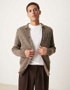 【送料無料】 エイソス メンズ カーディガン アウター ASOS DESIGN brushed ribbed knitted collar cardigan i...