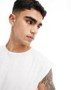 【送料無料】 ブレーブソウル メンズ タンクトップ トップス Brave Soul raw edge tank top in white WHITE