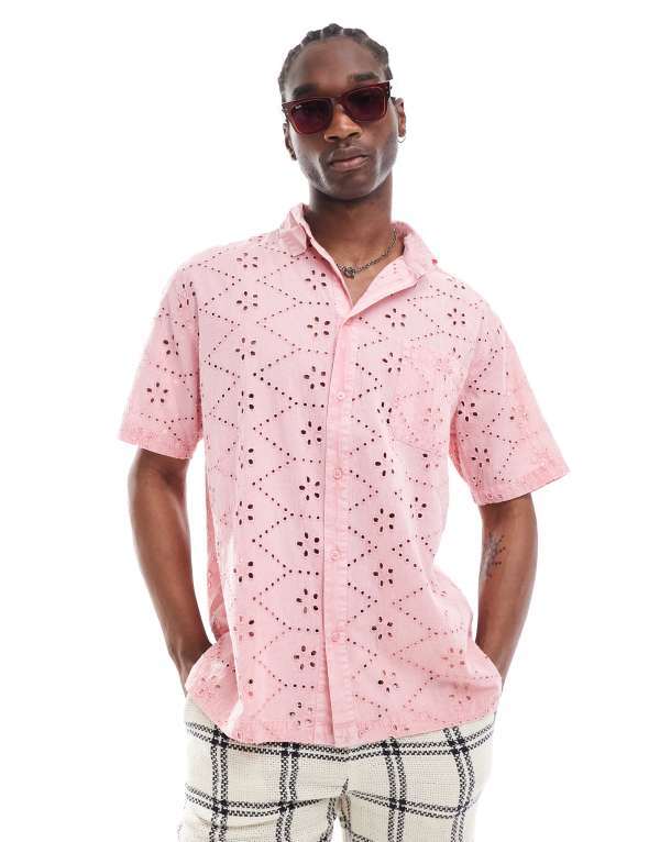 ̵ ꥯ쥤 ơ   ȥåץ Reclaimed Vintage short sleeve eyelet...