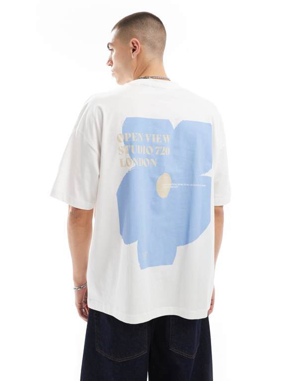 ̵   T ȥåץ ASOS DESIGN oversized T-shirt with floral ba...