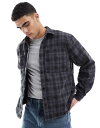 【送料無料】 ベルシュカ メンズ シャツ トップス Bershka plaid washed shirt in gray Gray(4)