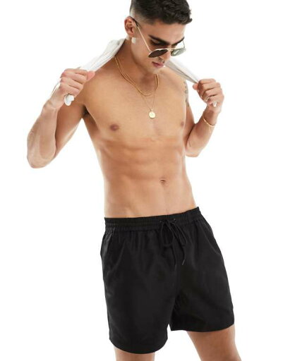 【送料無料】 サウスビーチ メンズ ハーフパンツ・ショーツ 水着 South Beach swim shorts in black Black 【送料無料】 サウスビーチ メンズ ハーフパンツ・ショーツ 水着 South Beach swim shorts in black Black