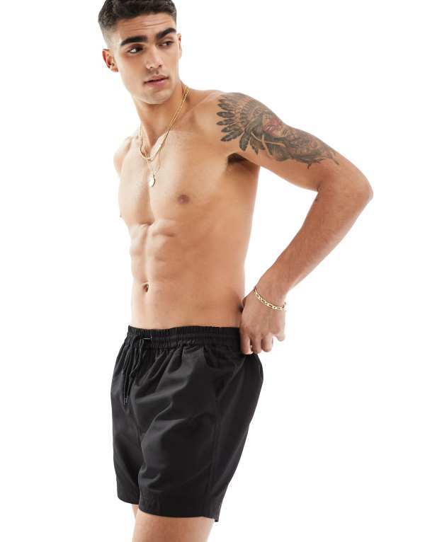 【送料無料】 サウスビーチ メンズ ハーフパンツ・ショーツ 水着 South Beach swim shorts in black Black
