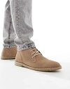【送料無料】 エイソス メンズ ブーツ・レインブーツ シューズ ASOS DESIGN lace-up desert boots in stone suede ...
