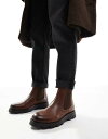 【送料無料】 エイソス メンズ ブーツ・レインブーツ シューズ ASOS DESIGN chelsea boots in tan leather with cleated sole Tan(4)