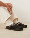 【送料無料】 エイソス メンズ サンダル シューズ ASOS DESIGN Premium mule clogs in cow hair with buckle Brown(4)
