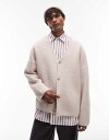【送料無料】 トップマン メンズ カーディガン アウター Topman soft brushed cardigan in ecru Ecru