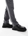 【送料無料】 ベルシュカ メンズ スリッポン・ローファー シューズ Bershka chunky buckle loafers in black Black