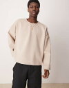 【送料無料】 エイソス メンズ ニット・セーター アウター ASOS DESIGN super oversized boxy sweatshirt in textured fleece in beige Mushroom(4)