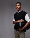 【送料無料】 トップマン メンズ ベスト トップス Topman relaxed fit vest in black Black