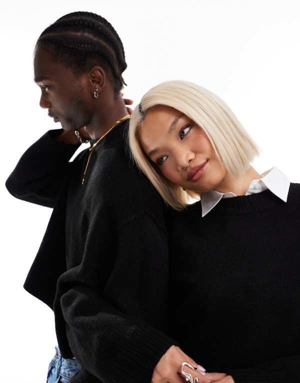 【送料無料】 コルージョン レディース ニット・セーター アウター COLLUSION Unisex sweater in black Black