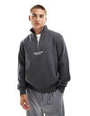 【送料無料】 ジャック アンド ジョーンズ メンズ ニット・セーター アウター Jack & Jones half zip sweat with originals logo in dark gray Iron gate