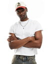 【送料無料】 リクレイム ヴィンテージ メンズ Tシャツ トップス Reclaimed Vintage slim crop boxy t-shirt in wh...