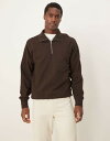 【送料無料】 セレクテッドオム メンズ ニット・セーター アウター Selected Homme oversized half zip sweater in brown Chocolate torte