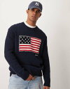 【送料無料】 ガント メンズ ニット・セーター アウター Gant knitted logo flag sweater in navy Evening blue(4)