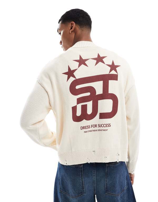̵ ץ륢ɥ٥  ˥åȡ  Pull&Bear stwd back printed knitted ...