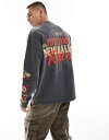 【送料無料】 エイソス メンズ Tシャツ トップス ASOS DESIGN oversized long sleeve T-shirt with racing ...