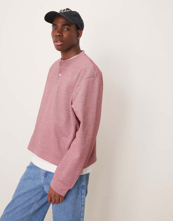 ̵   ˥åȡ  ASOS DESIGN oversized boxy pique sweater...