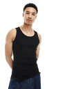 【送料無料】 ウィークデイ メンズ ベスト トップス Weekday standard fit tank top in black Black