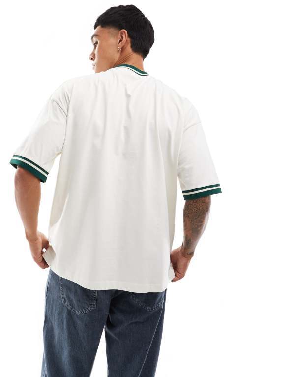 【送料無料】 エイソス メンズ Tシャツ トップス ASOS DESIGN oversized T-shirt with front print in off-white Off-white