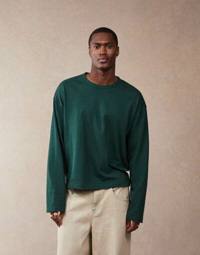 【送料無料】 エイソス メンズ Tシャツ トップス ASOS DESIGN essential heavyweight oversized boxy long sleeve t-shirt 240gsm in dark green Pine grove 【送料無料】 エイソス メンズ Tシャツ トップス ASOS DESIGN essential heavyweight oversized boxy long sleeve t-shirt 240gsm in dark green Pine grove