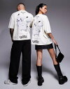 【送料無料】 エイソス レディース Tシャツ トップス ASOS DESIGN unisex boxy oversized Pokemon t-shirt with Pokemon Pikachu prints and embroidery in beige BEIGE