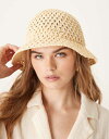 【送料無料】 エイソス レディース 帽子 アクセサリー ASOS DESIGN open knit packable crochet bucket hat in...