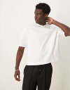 【送料無料】 エイソス メンズ Tシャツ トップス ASOS DESIGN Premium interlock oversized boxy drop shou...