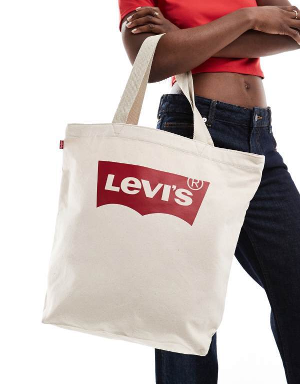 【送料無料】 リーバイス レディース トートバッグ バッグ Levi's tote bag with batwing logo in ecru ECRU