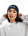 【送料無料】 ヒューゴボス レディース 帽子 アクセサリー BOSS asic fisherman beanie in navy with white logo...