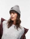 【送料無料】 オールセインツ レディース 帽子 アクセサリー AllSaints ribbed leather logo beanie in heather g...