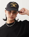 【送料無料】 コルージョン レディース 帽子 アクセサリー COLLUSION cap embroidery and print in black Black