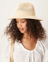 【送料無料】 エイソス レディース 帽子 アクセサリー ASOS DESIGN crochet knit packable fedora in neutral ...