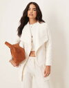 【送料無料】 ヴィラ レディース コート アウター VILA waterfall belted coat in birch cream Birch(4)