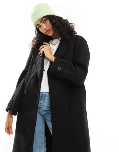 【送料無料】 ベルシュカ レディース コート アウター Bershka wool trench coat in black Black 【送料無料】 ベルシュカ レディース コート アウター Bershka wool trench coat in black Black