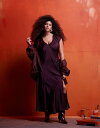 【送料無料】 エイソス レディース ワンピース トップス ASOS DESIGN Curve asymmetric satin dress with ruffl...