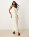 【送料無料】 ヴィラ レディース ワンピース トップス Vila pleated ruffle layer cami maxi dress in birch cream Birch