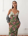 【送料無料】 リクレイム ヴィンテージ レディース ワンピース トップス Reclaimed Vintage maxi cami dress in dark g...