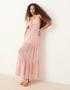 【送料無料】 エイソス レディース ワンピース トップス ASOS DESIGN tiered flutter sleeve maxi dress with b...