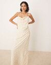 【送料無料】 ヴィラ レディース ワンピース トップス VILA cowl neck textured cami maxi dress in cream Bir...