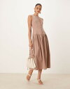 【送料無料】 ノーバディーズ チャイルド レディース ワンピース トップス Nobody's Child Claudia drop waist midi dress in neutral stripe Neutral Stripe