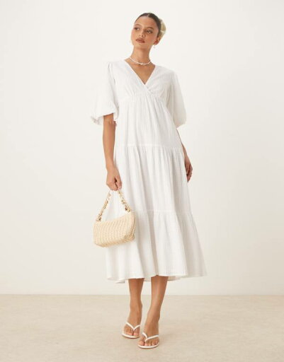 【送料無料】 ノーバディーズ チャイルド レディース ワンピース トップス Nobody's Child Roselena tiered midi dress in white White 【送料無料】 ノーバディーズ チャイルド レディース ワンピース トップス Nobody's Child Roselena tiered midi dress in white White