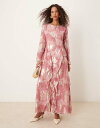 【送料無料】 エイソス レディース ワンピース トップス ASOS DESIGN tendril hem metallic floral maxi dress ...