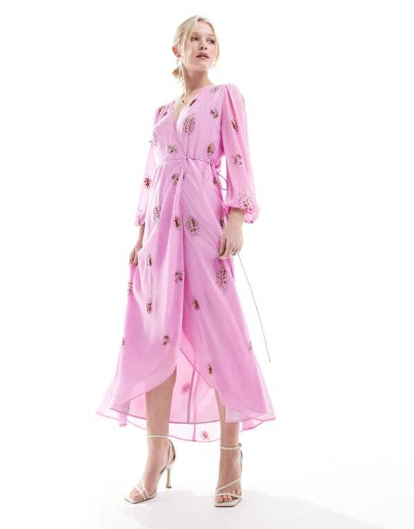 ̵ ۡסӡ ǥ ԡ ȥåץ Hope & Ivy embellished wrap dress wit...