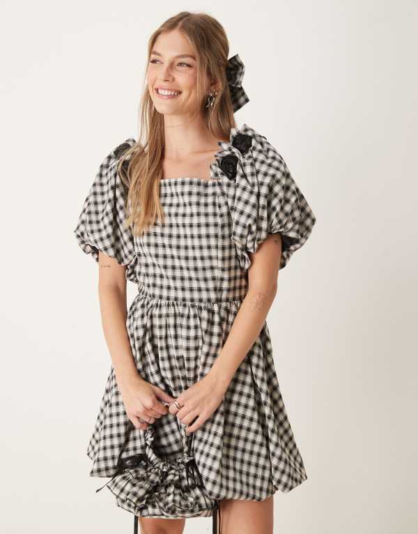 ̵  ǥ ԡ ȥåץ Dream Sister Jane check print mini dre...