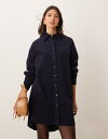 【送料無料】 グラマラス レディース ワンピース トップス Glamorous throw on smock dress in dark navy micro ...