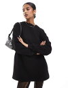 【送料無料】 エイソス レディース ワンピース トップス ASOS DESIGN oversized mini sweats dress in black Bl...