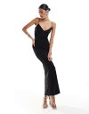 【送料無料】 ベルシュカ レディース ワンピース トップス Bershka thin strap bow detail bodycon maxi dress i...