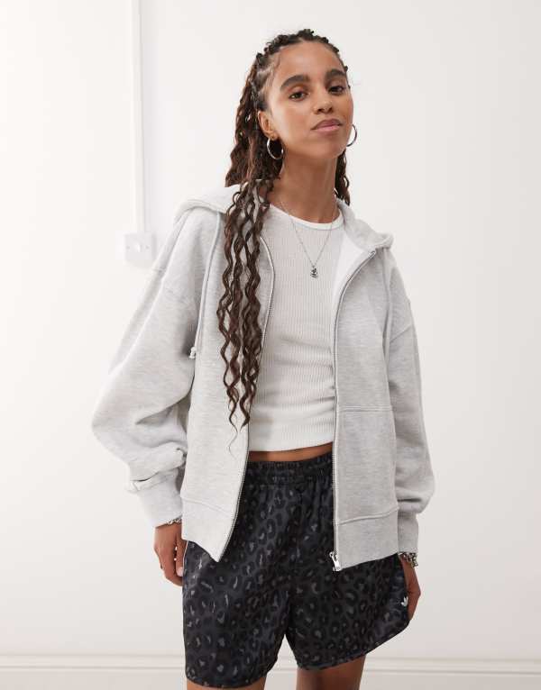 ̵ 롼 ǥ ѡå  COLLUSION zip through boxy hoodie ...